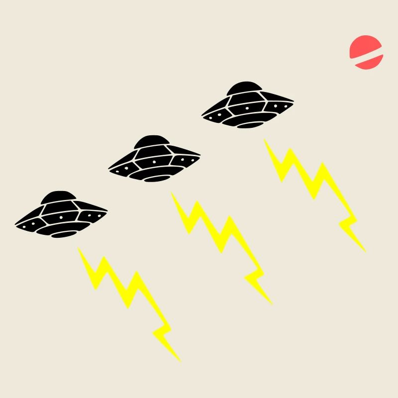 UFO Invasion Lightning Attack Alien Vector