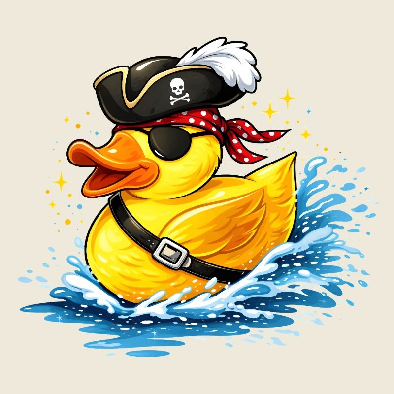 Cheeky rubber duck in pirate look with eye patch