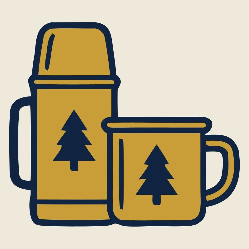 Thermos Mug Camping Forêt