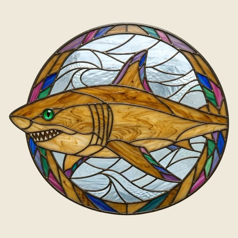 Illustration de la mosaïque de requin en vitrail