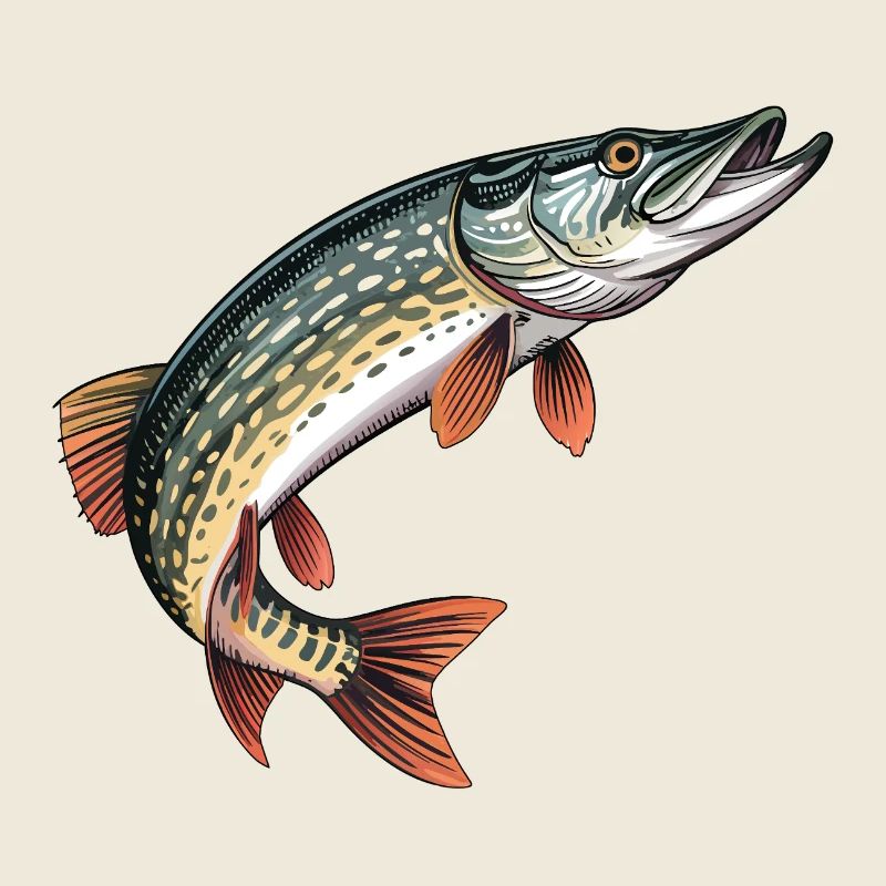 Coloured pike print