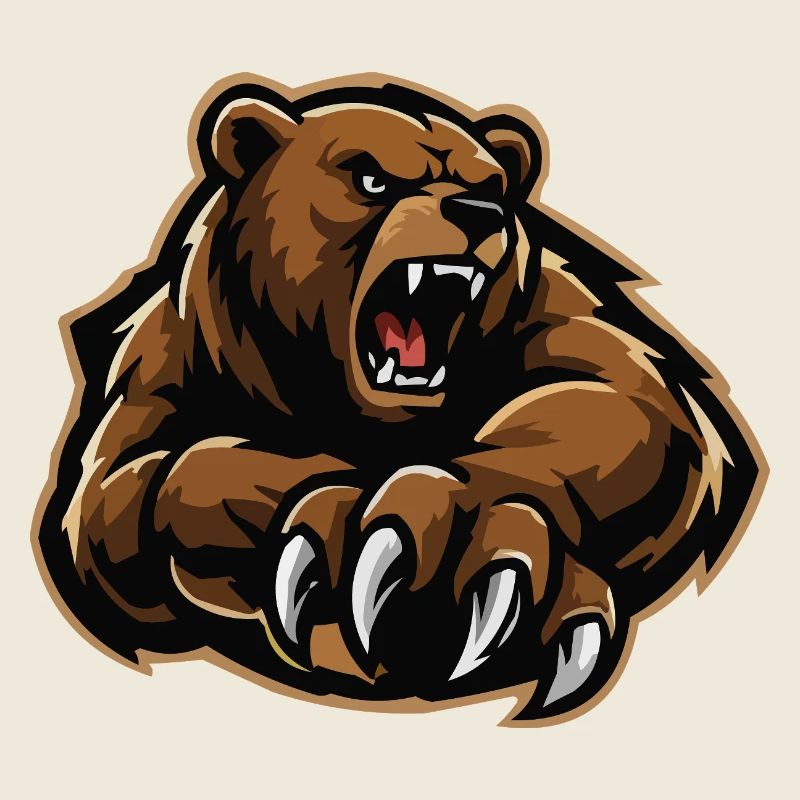 Angry Bear Claw Illustration