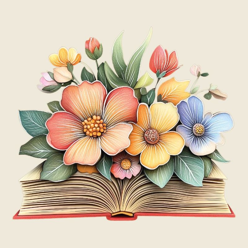 Buch mit Blumen