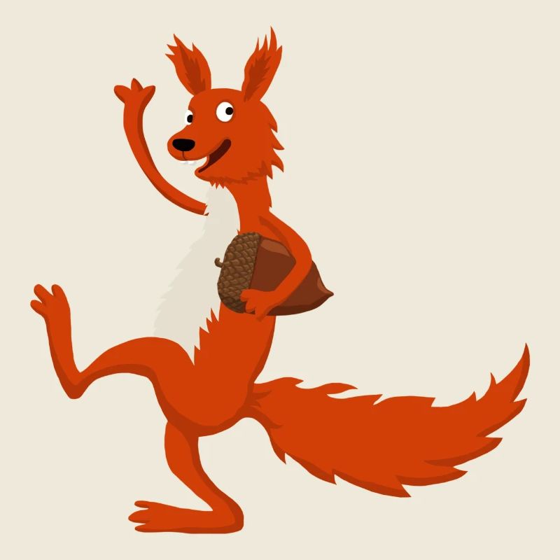 Eichhörnchen mit Eichel