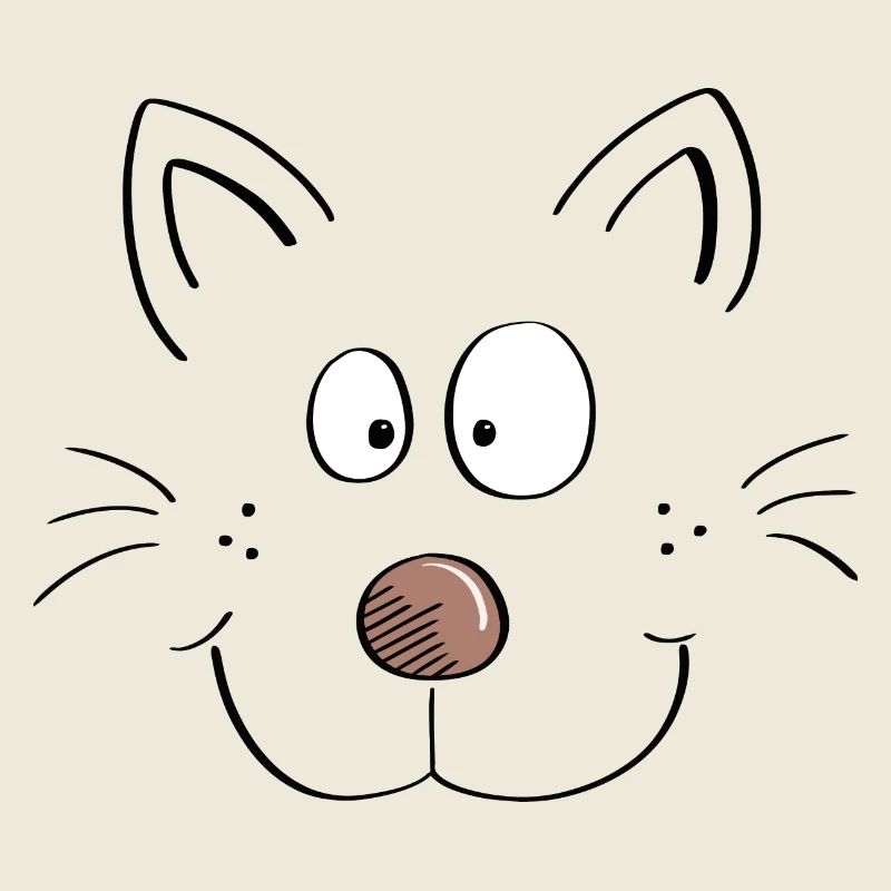 Lustiges Katzen Gesicht - Comic - Katze