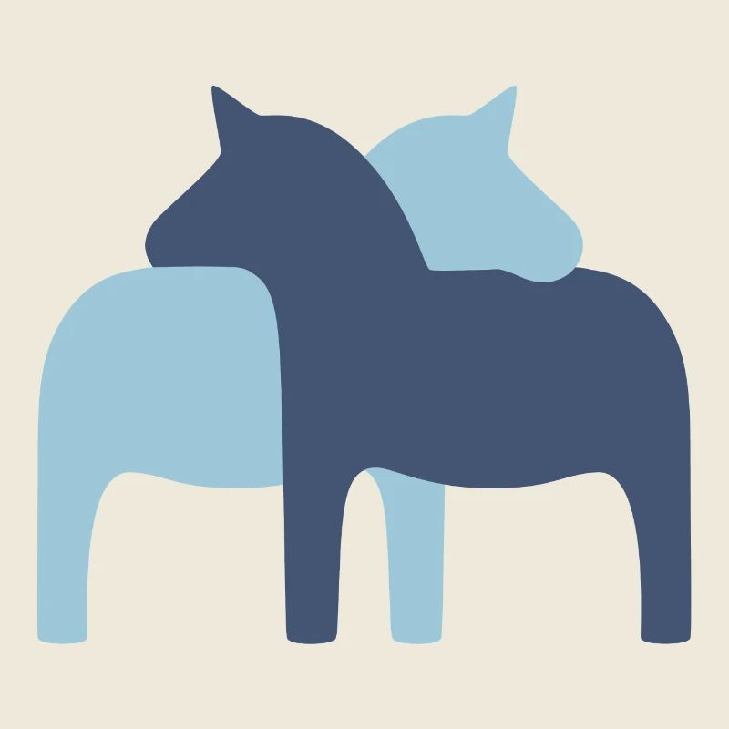 Dalapferd Paar hellblau dunkelblau Pferde Liebe