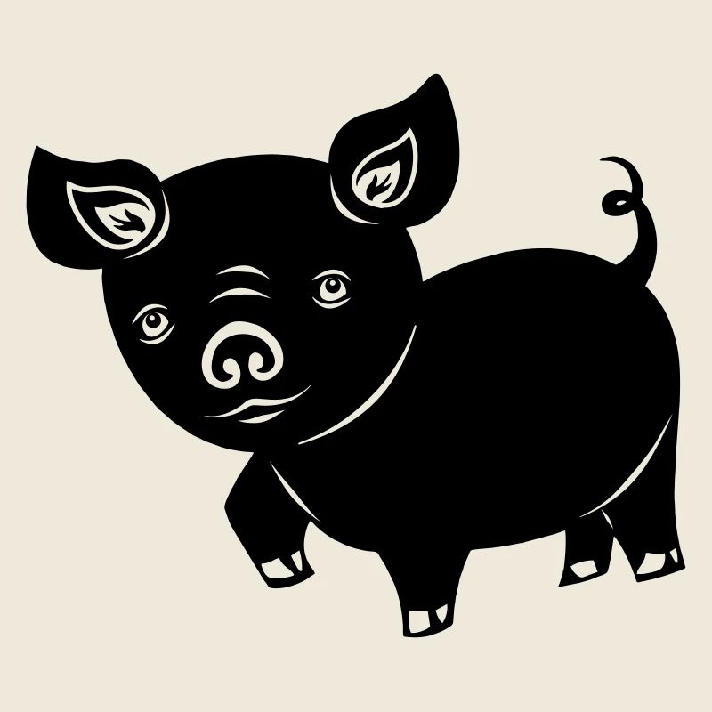 Pig piglet logo Shadow image