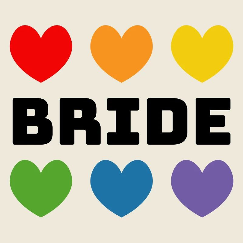 Regenbogenherzchen Bride schwarz