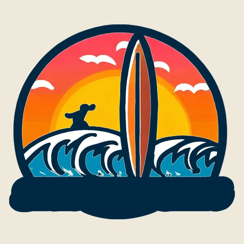Customizable surf sunset logo