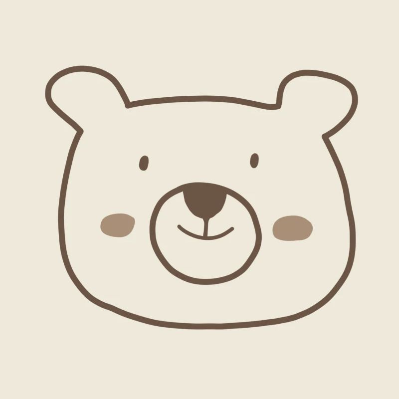 Dessin de traits en forme d’ours câlins
