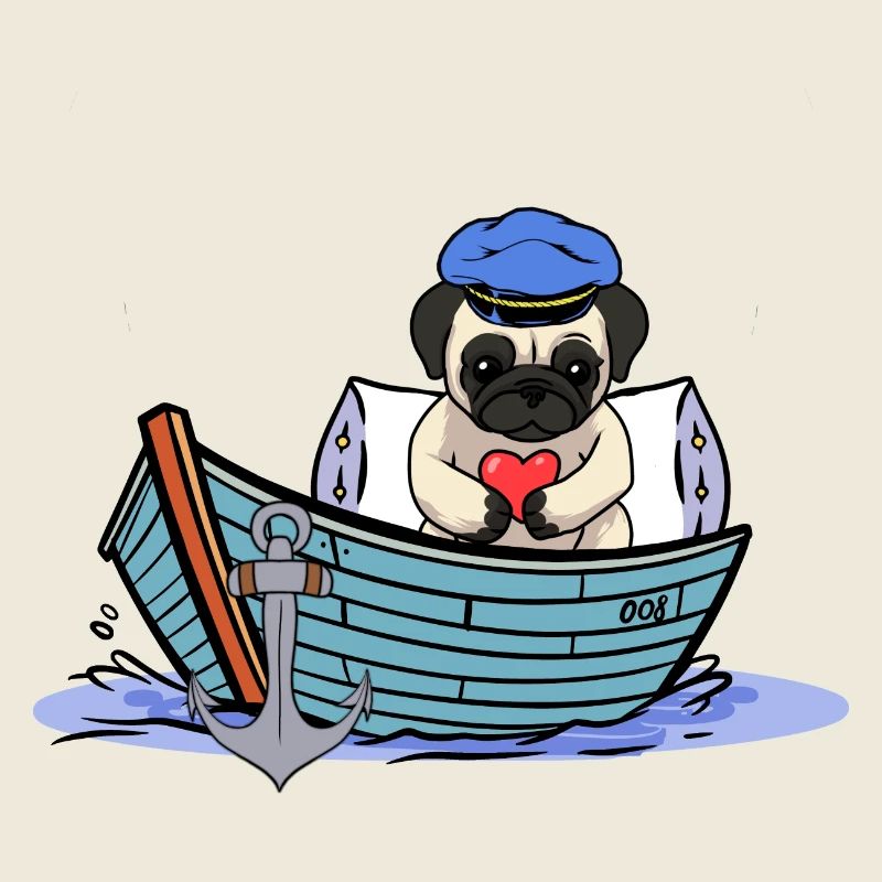 Bateau à chiens maritime capitaine Sailor Ahoy