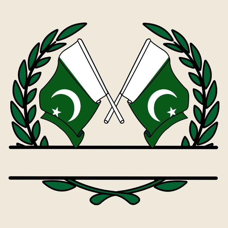 Drapeaux Pakistan bannière couronne de laurier