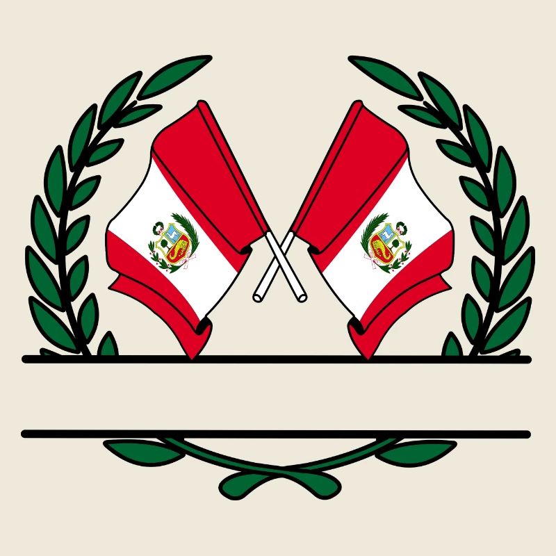 Drapeaux Pérou bannière couronne de laurier