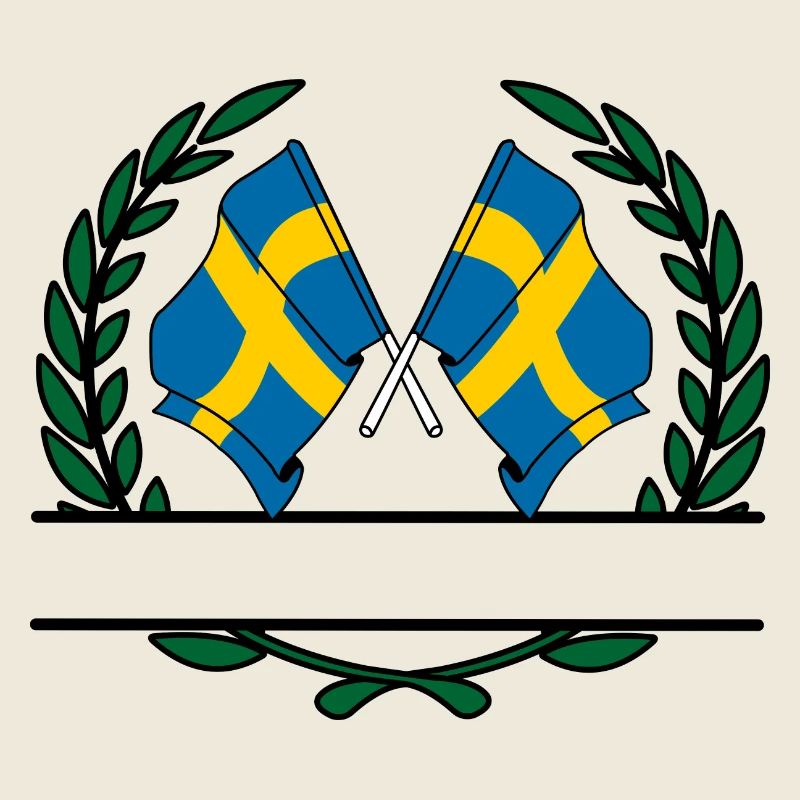 Fahnen Schweden Lorbeerkranz Banner