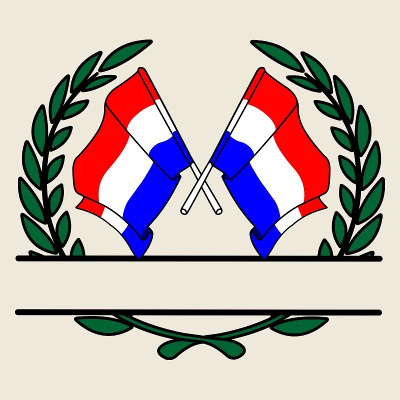 Drapeaux des Pays-Bas couronne de laurier bannière