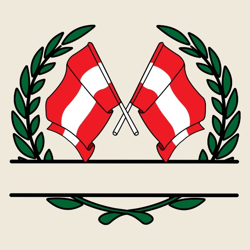 Drapeaux autrichienne couronne de laurier bannière