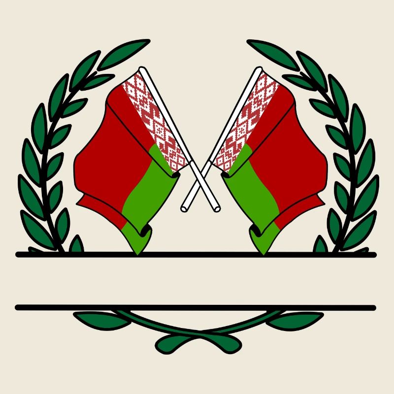 Flags Belarus laurel wreath banner