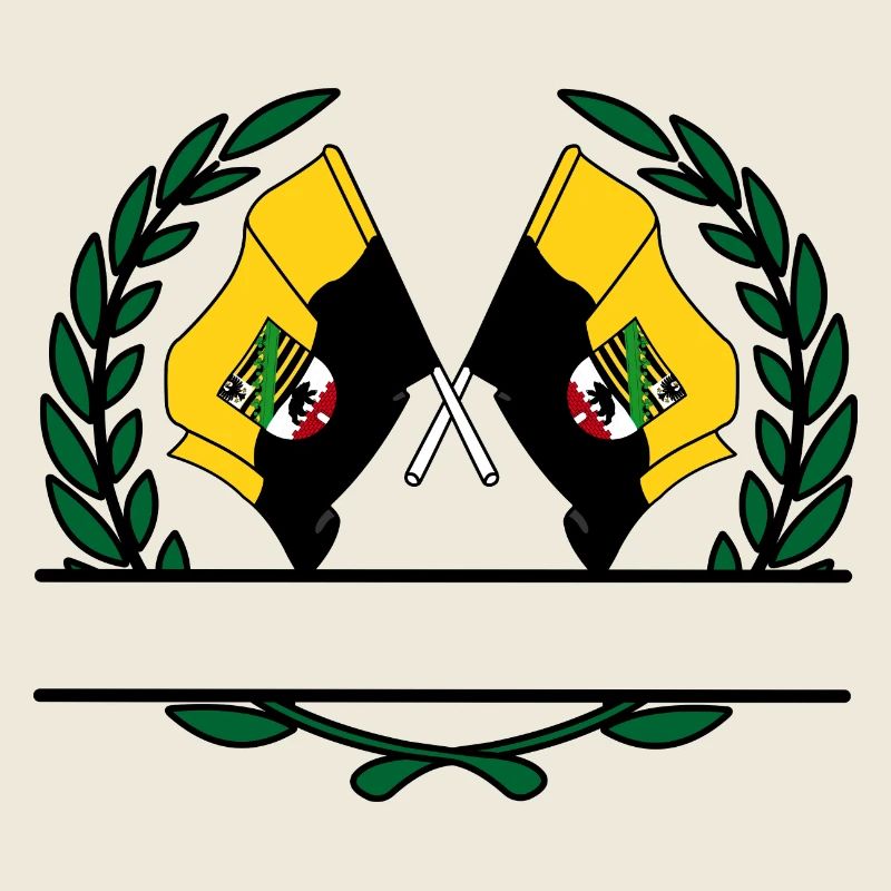 Drapeaux saxe-anhalt couronne de laurier bannière