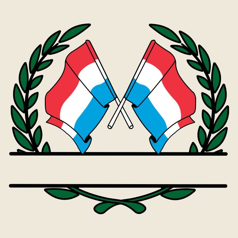 Drapeaux luxembourgeois couronne de laurier bannière