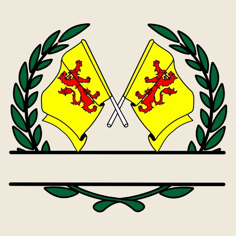 Drapeaux province Hollande méridionale bannière couronne de laurier