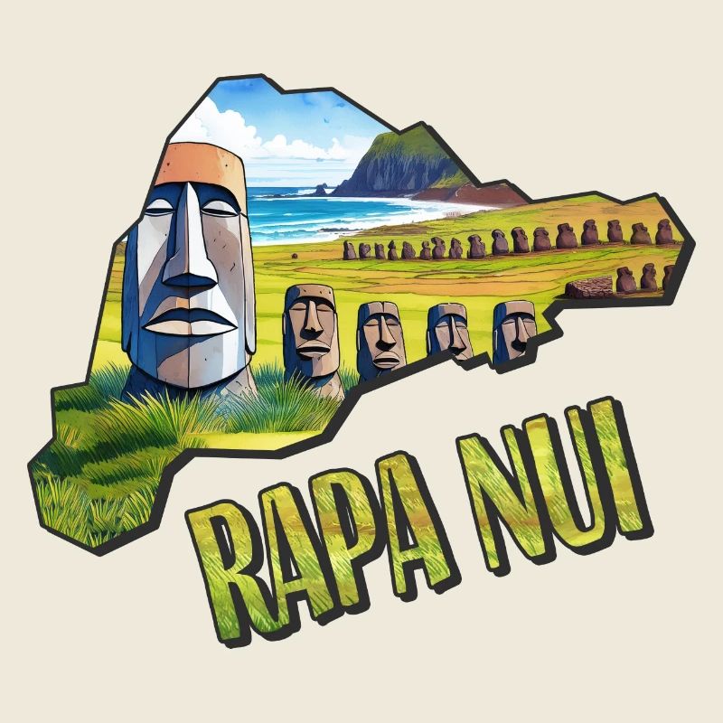 Watercolor Map Rapa Nui
