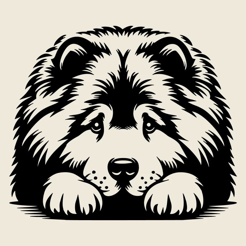 Chow Chow Kopf mit Pfoten