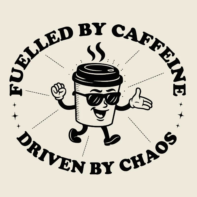 Fuelled by Caffeine Driven by Chaos Retro Kaffee