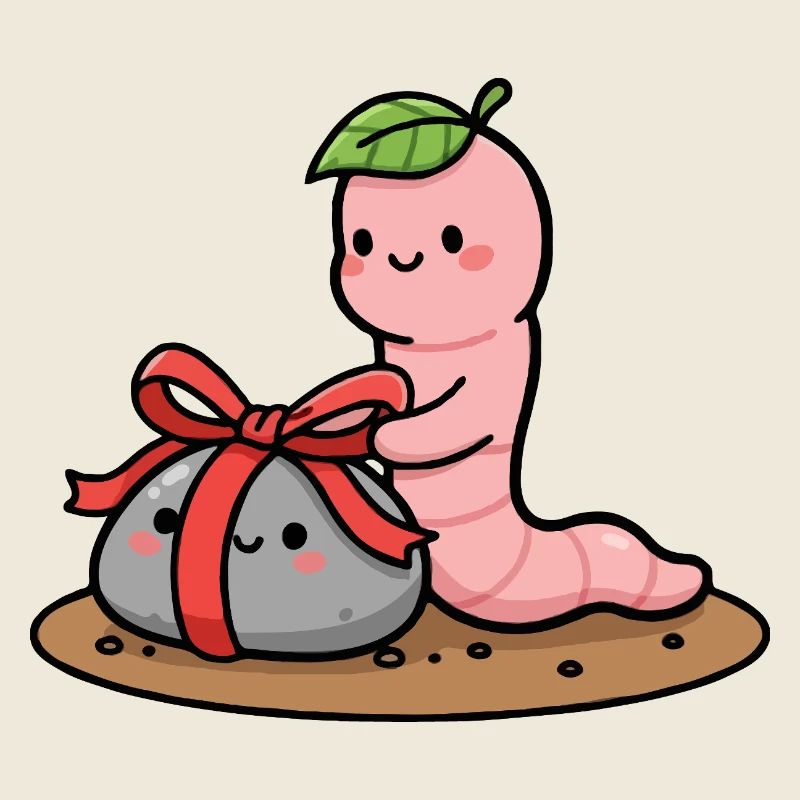 Small worm with Gift