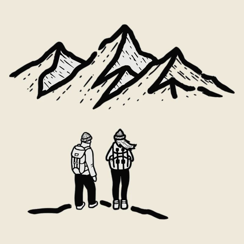 Summit path: Mountaineering duo