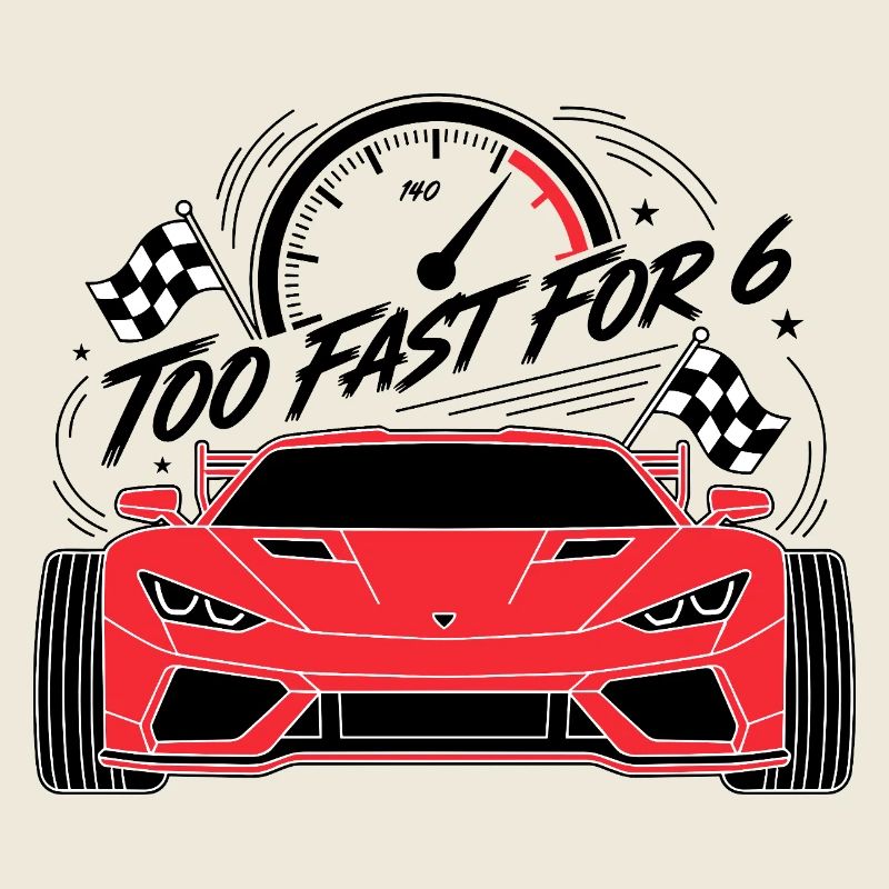 Trop rapide pour 6 voitures de course rouges