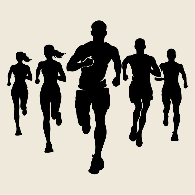 Marathon Runners Team Silhouette Marathon