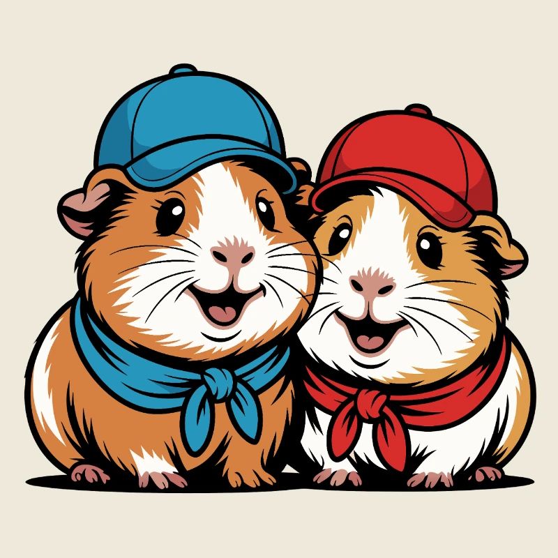 Amis cochons d’Inde mignons – Motif drôle d’animal