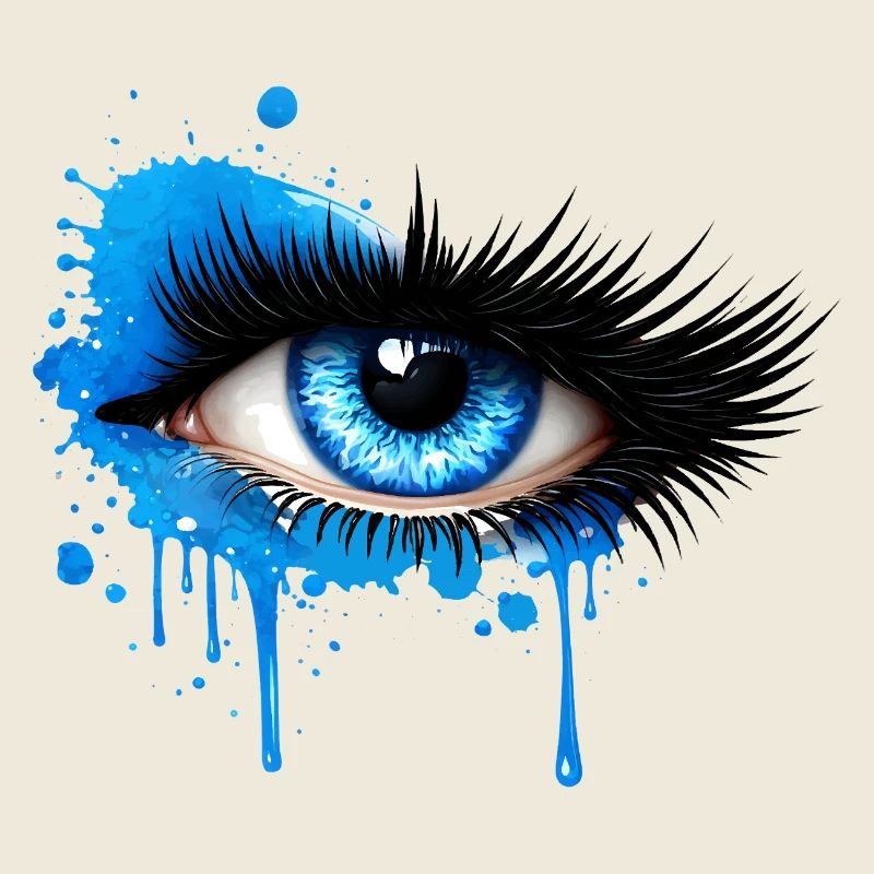 Œil bleu dans le style graffiti