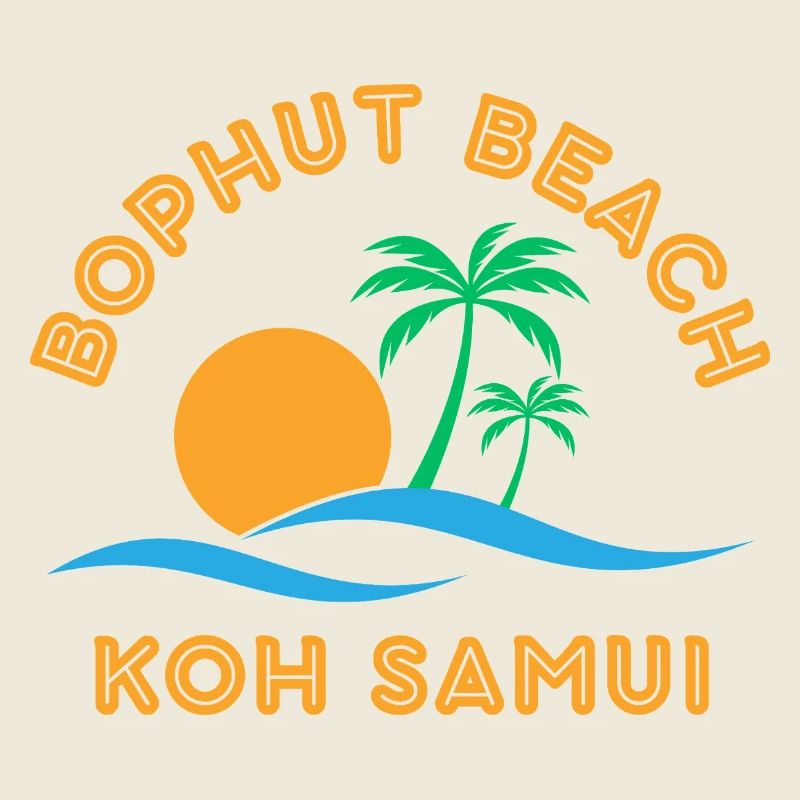 Palmier du coucher de soleil de la plage Koh Samui