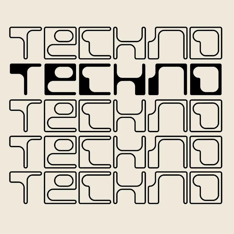 Techno-Musik geometrisches Logodesign