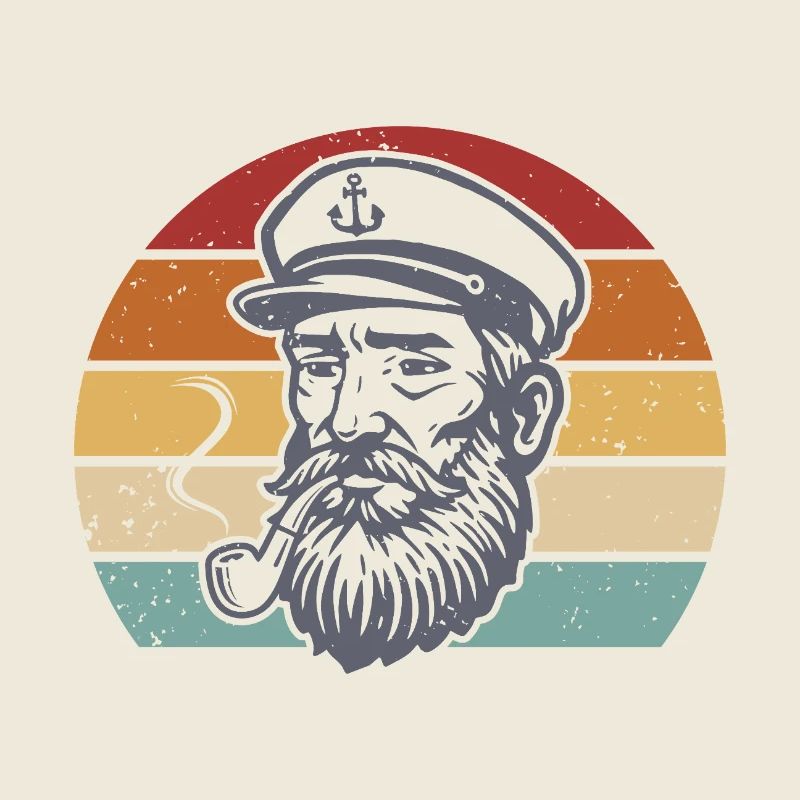 Capitaine Rétro Plaisancier Marin Marin