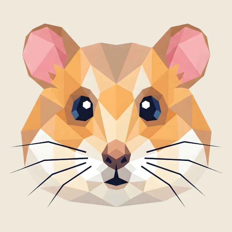 Niedliche geometrische Hamster-Low-Poly-Kunst