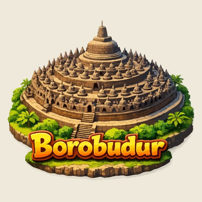 Borobudur-Tempel-Karikatur