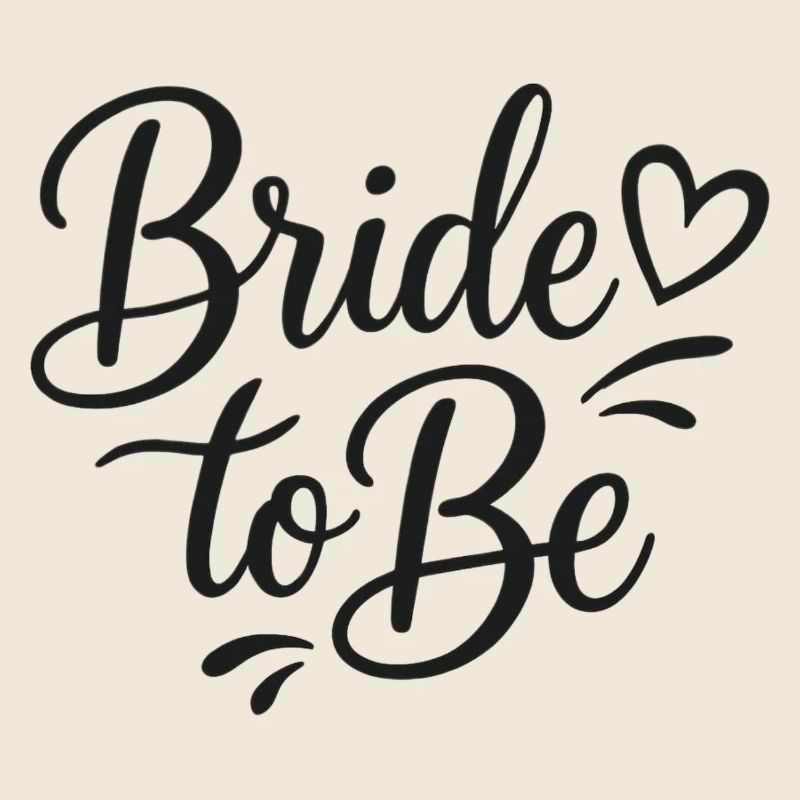 Beautiful Bride to Be lettering with heart