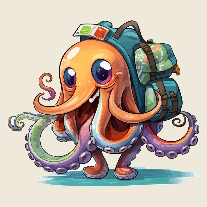 Explorateur Octopus avec sac à dos