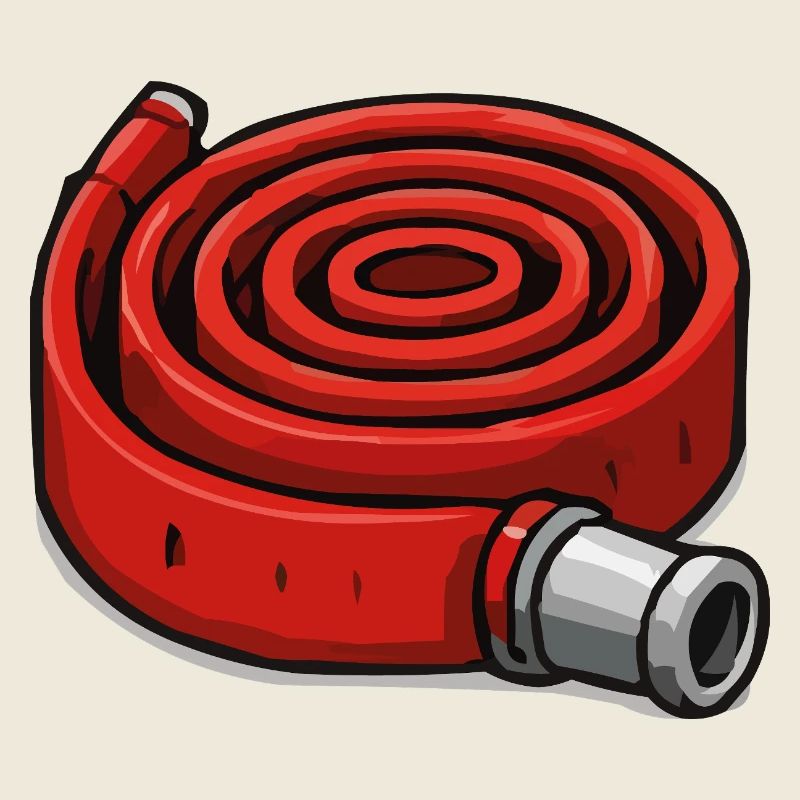 Coiled fire hose
