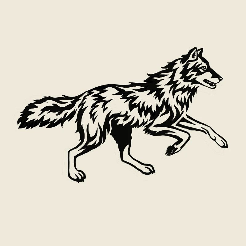 Running Wolf Tribal Flame