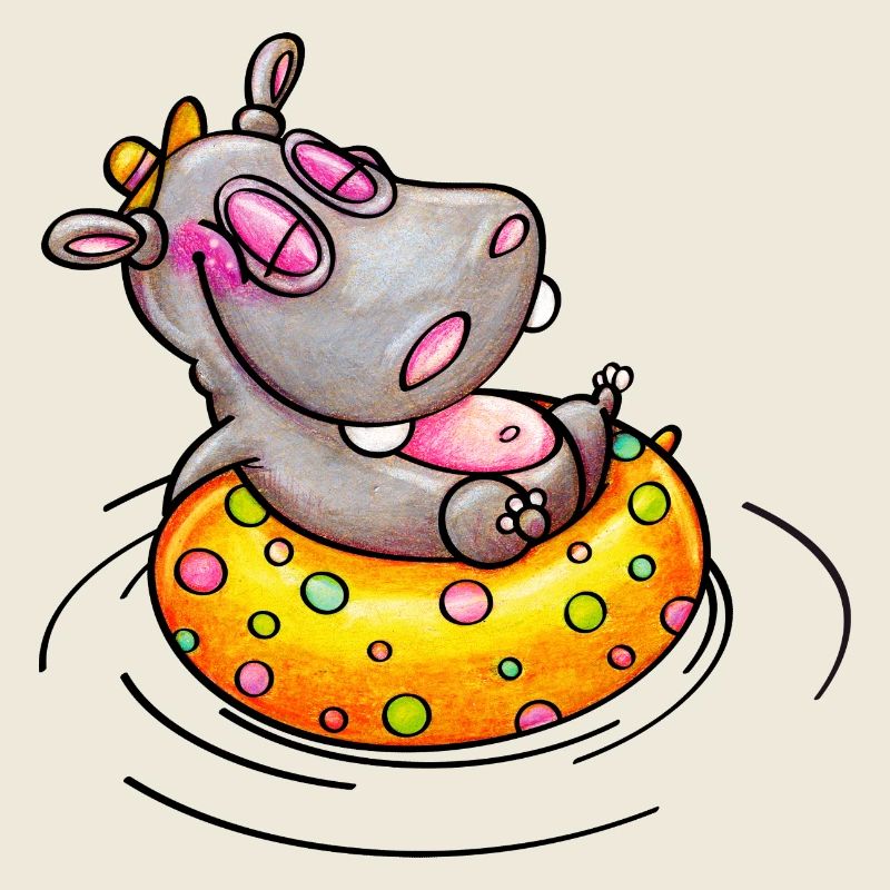 hippo with float