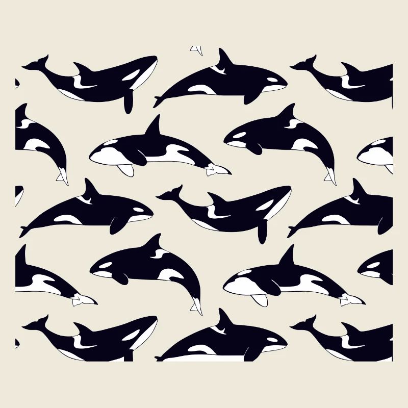 Black and white orca pattern pattern