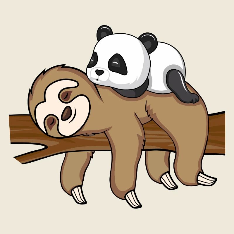 Sloth And Panda Süßes Tier Design