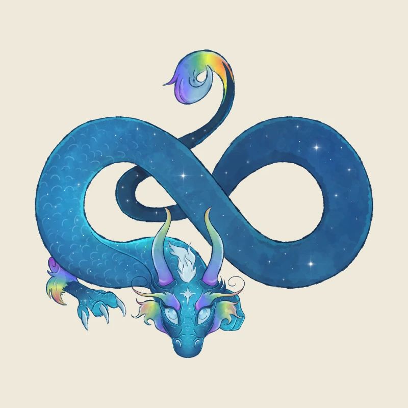 Blue Ink Spirits - Unendlicher Regenbogen Blauer Drache
