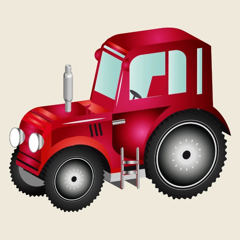 red 3D tractor for tractor and farm fans