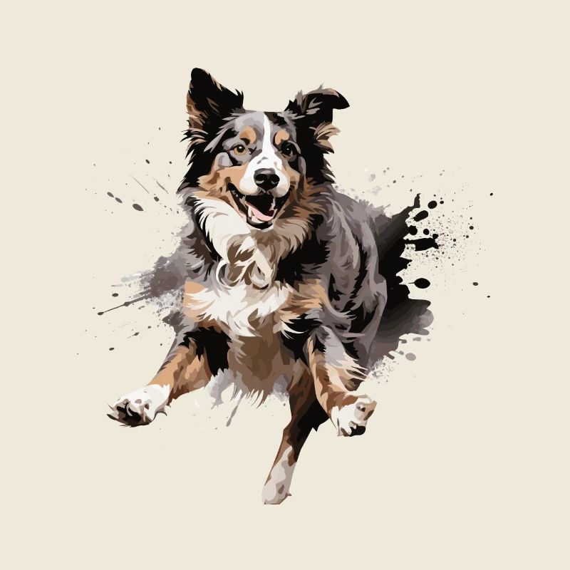Australian Shepherd im Sprung Design