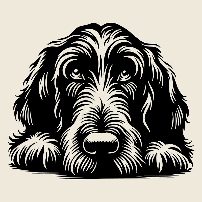 Spinone Italiano Head with Paws
