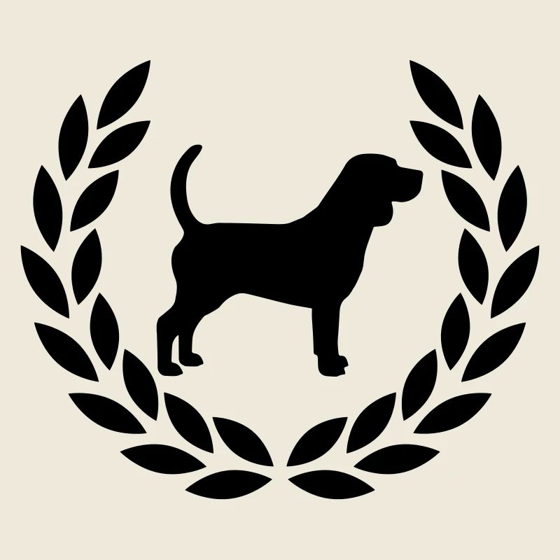 Beagle mit Lorbeerkranz